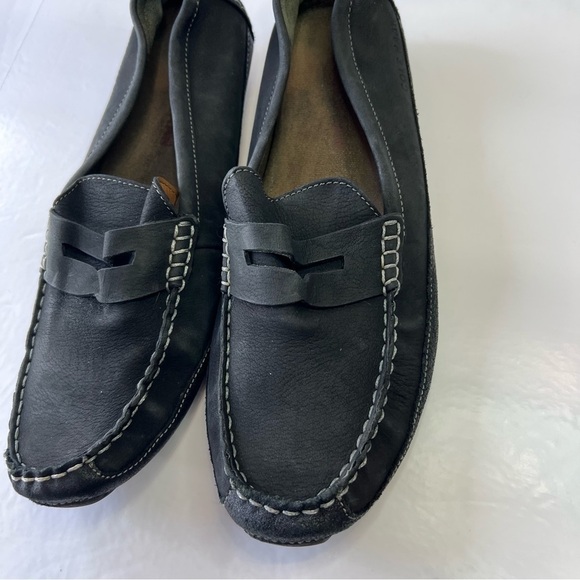 EUC COLE HAAN Black Wyatt Penny Loafer Suede Driver Driving Mocs Size 10.5M - Picture 2 of 13